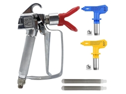 Pistola de pintura sem ar, 3600 psi, com bicos, protetor e filtros para pintura industrial e residencial, prata | S/MARCA