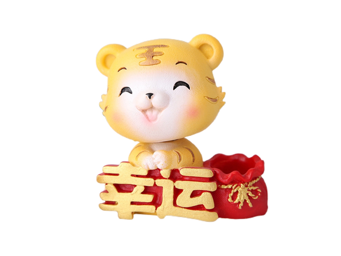 Figurinhas de Tigre em Miniatura de Resina Decoração Animal para Casa e Escritório | S/MARCA
