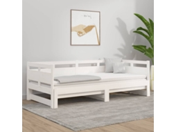 Vidaxl Estrutura Sofá-cama De Puxar 2x(80x200) Cm Pinho Maciço Branco