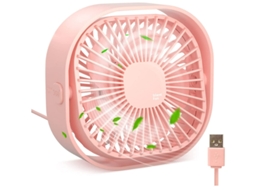 Ventilador de mesa pequeno USB, ventilador de 3 velocidades, ventilador de 4 polegadas, ventilador de mesa silencioso 360° Yizhood (rosa)