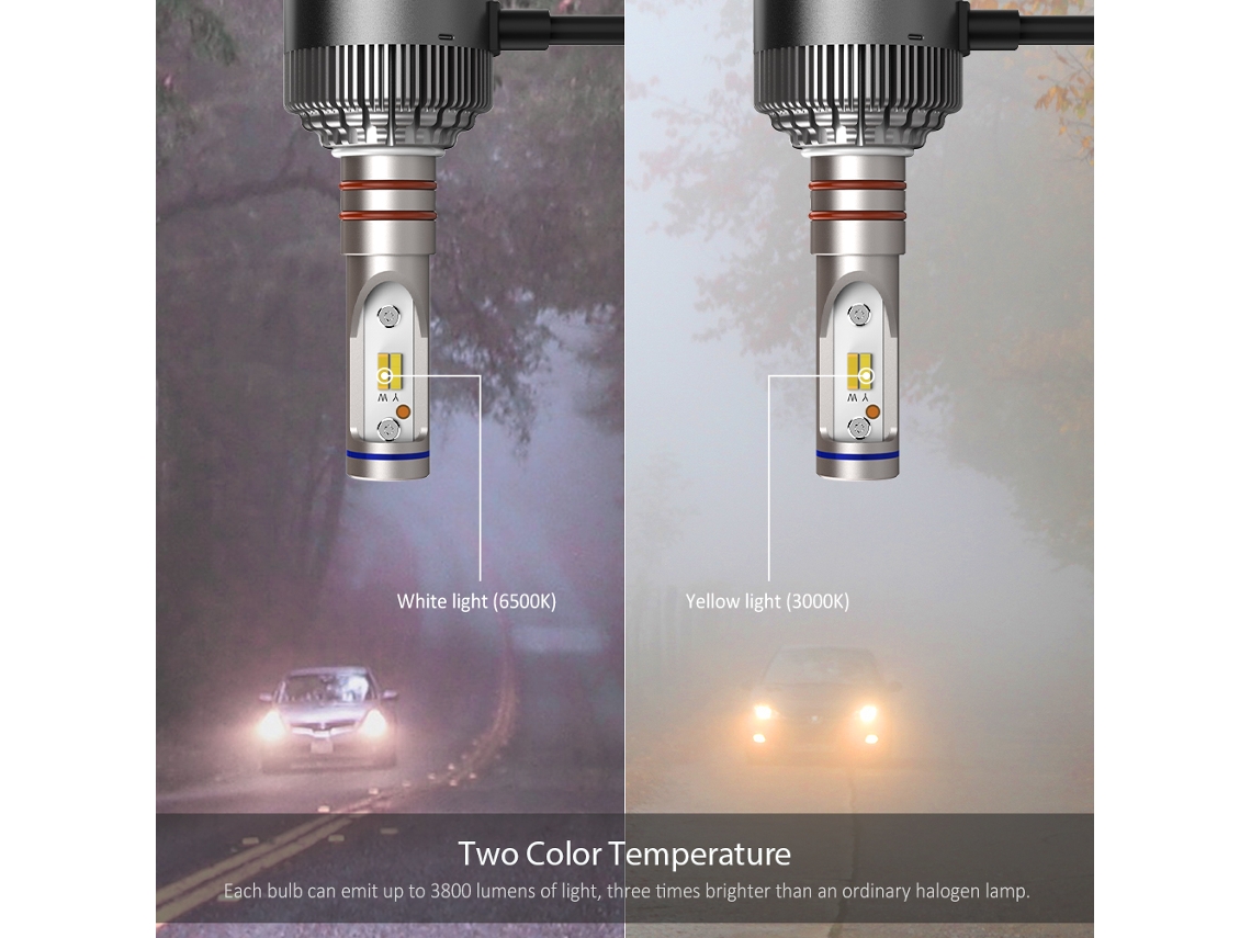 Lâmpadas Led Para Farol Cacagoo H7 60w 7600lm 3000k/6500k