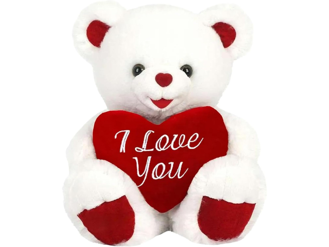 Urso De Pelúcia Com Coração, Algodão Pp 20 Cm Almofada Coração