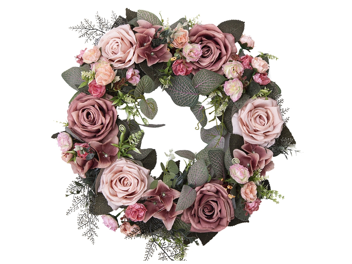 Laxiscreed Flores Artificiais Em Guirlanda De Rosa Para Decoração De Porta E Parede