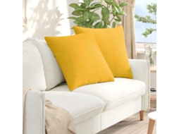 Vidaxl Travesseiros De Sofá 2 Pcs Amarelo Claro 80 X 80 Cm