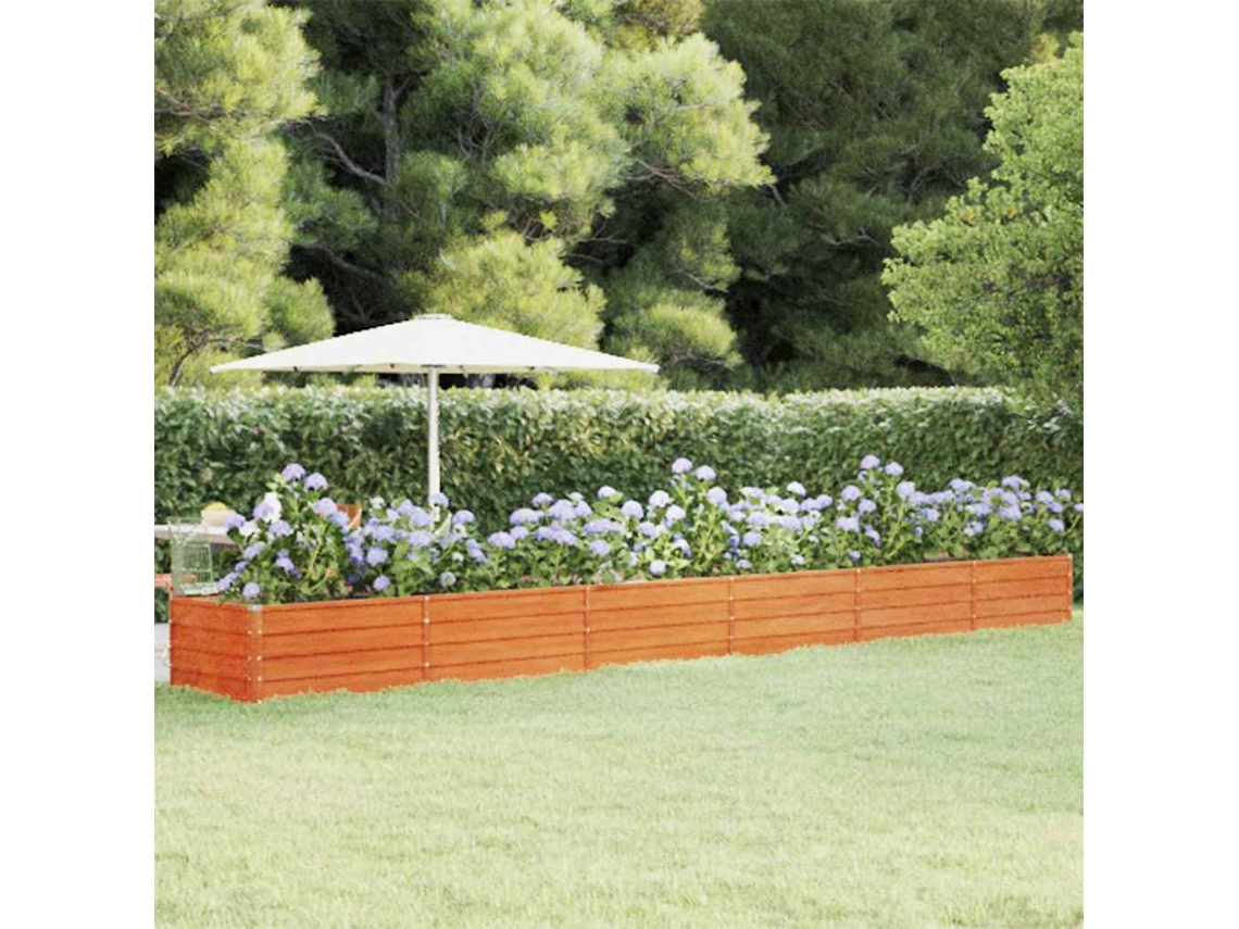 Vidaxl Canteiro De Jardim 600x80x45 Cm Aço Corten Cor Enferrujado