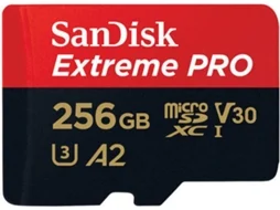Cartão de Memória Micro SDXC SANDISK Extreme PRO (256 GB - 200 MB/s - Classe 3)