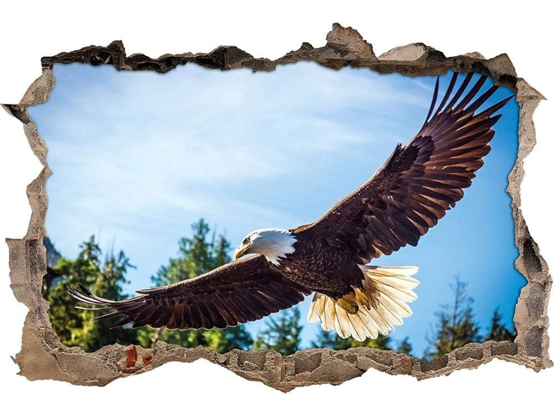 Adesivos Muraux Aigle À Tête Blanche Autocollant Adesivo Mural Para Salão De Beleza Chambre Cuisine Bureau Adulto Enfant 80x120cm