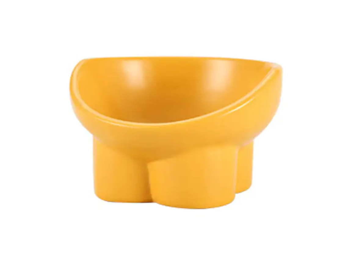 Tigela Elevada de Cerâmica para Gatos, Que Protege a Coluna do Seu Animais de Estimação, Laranja AQUAFORGE
