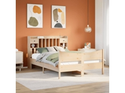 Cama Sem Colchão 140x190 Cm Madeira De Pinho Maciça