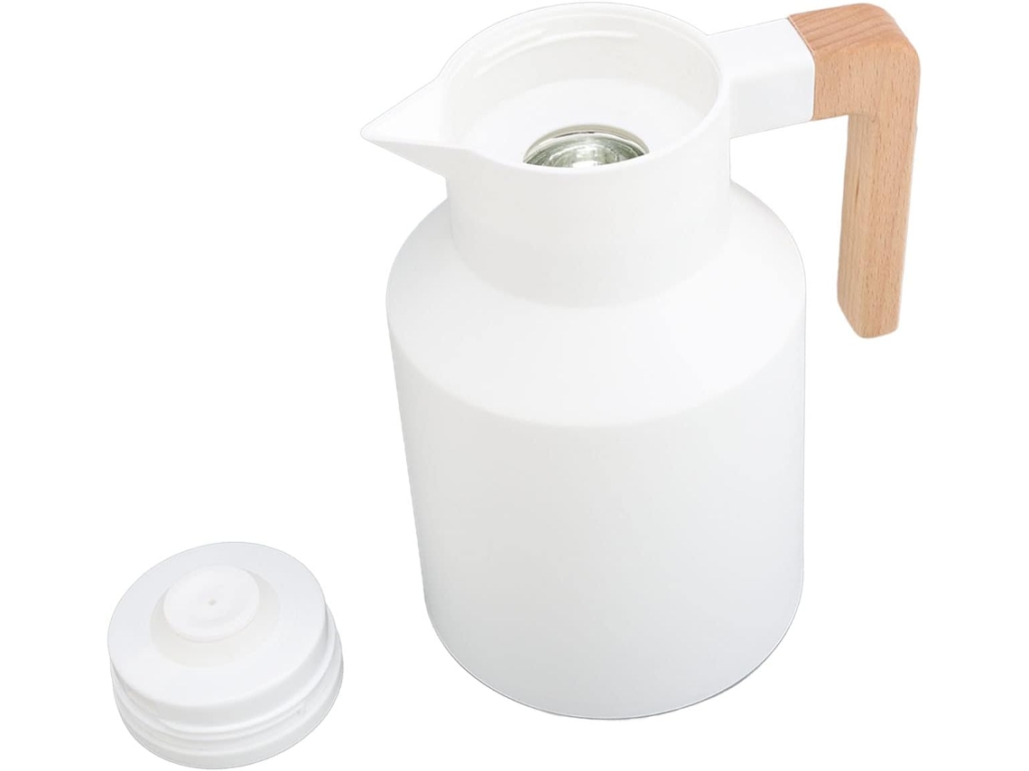 Garrafa Térmica Para Café, 1000 Ml, Com Cabo De Madeira, Parede Dupla, Sistema De Retenção De Calor Gokoco