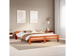 Vidaxl Cama Sem Colchão 180x200 Cm Pinho Maciço Castanho-mel