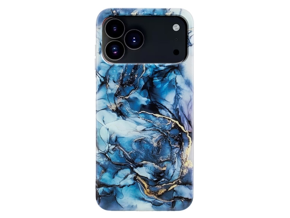 Capa Para Iphone 17 Pro Com Estampa De Mármore Em Tpu - Cinza