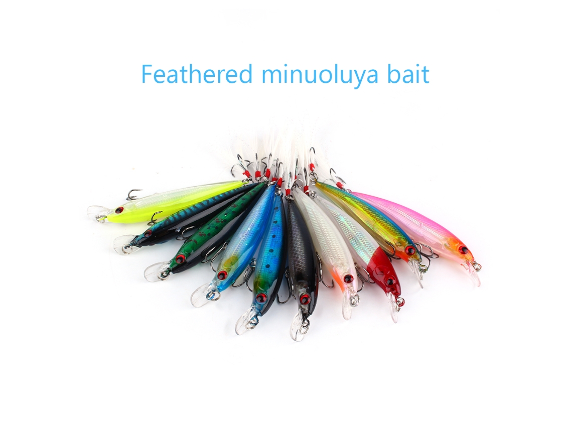 Feathered Minnow Lure (bionic Fish Attracting, Convenient Set) Sold In A Set Of 10
