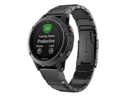 Bracelete Para Garmin Quickfit (26mm) - Aço Inoxidável - Fivela Turtle Back Preto