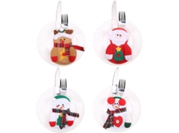 Conjunto De 4 Porta Talheres De Natal Nostalgia88