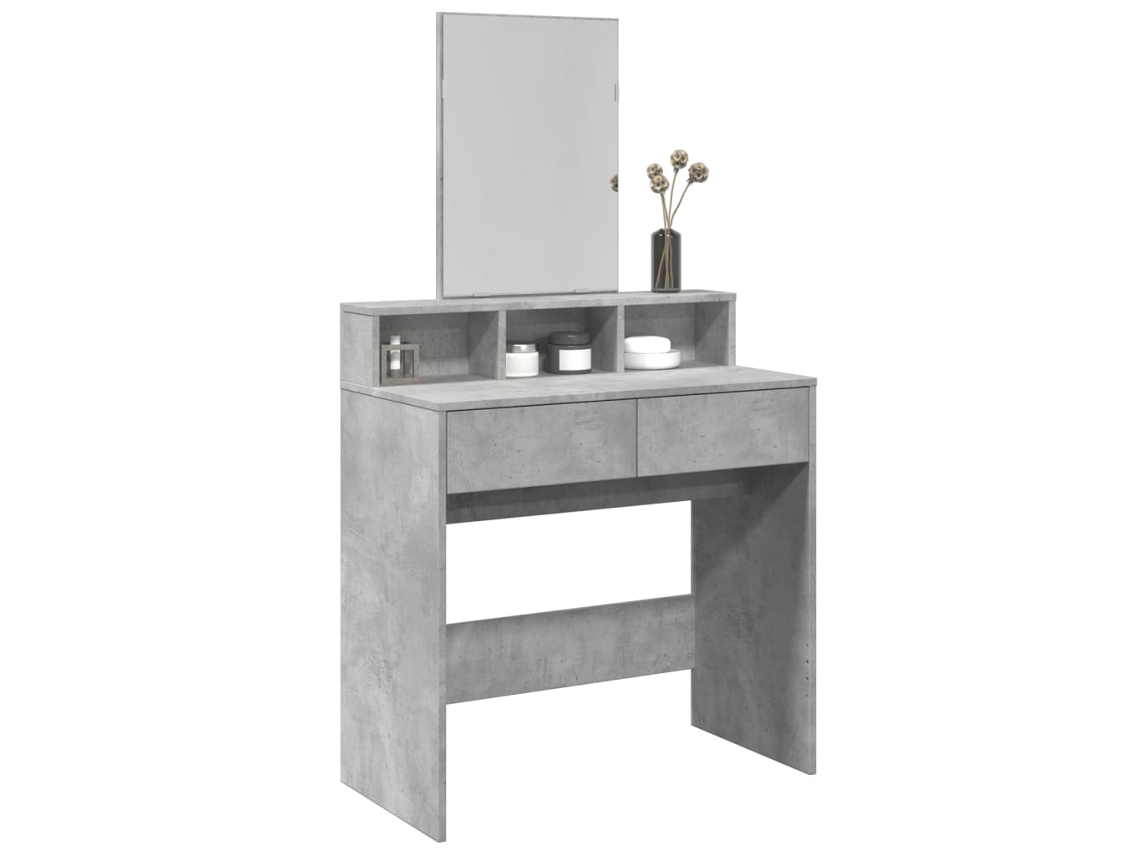 Vidaxl Toucador Com Espelho 80x41x144,5 Cm Cinzento Cimento