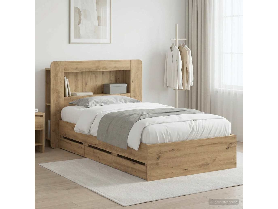 Vidaxl Estrutura De Cama Com Armazenamento E Cabeceira 80 X 200 Cm