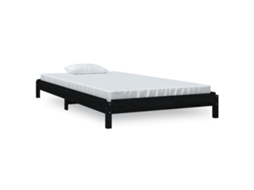 Stack Bed, Stack Beds Vidaxl Preto Madeira De Pinho (80 X 200 Cm)