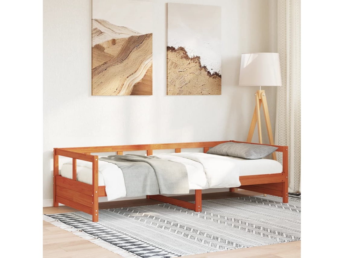 Vidaxl Sofá-cama Sem Colchão 90x200 Cm Pinho Maciço Castanho-mel