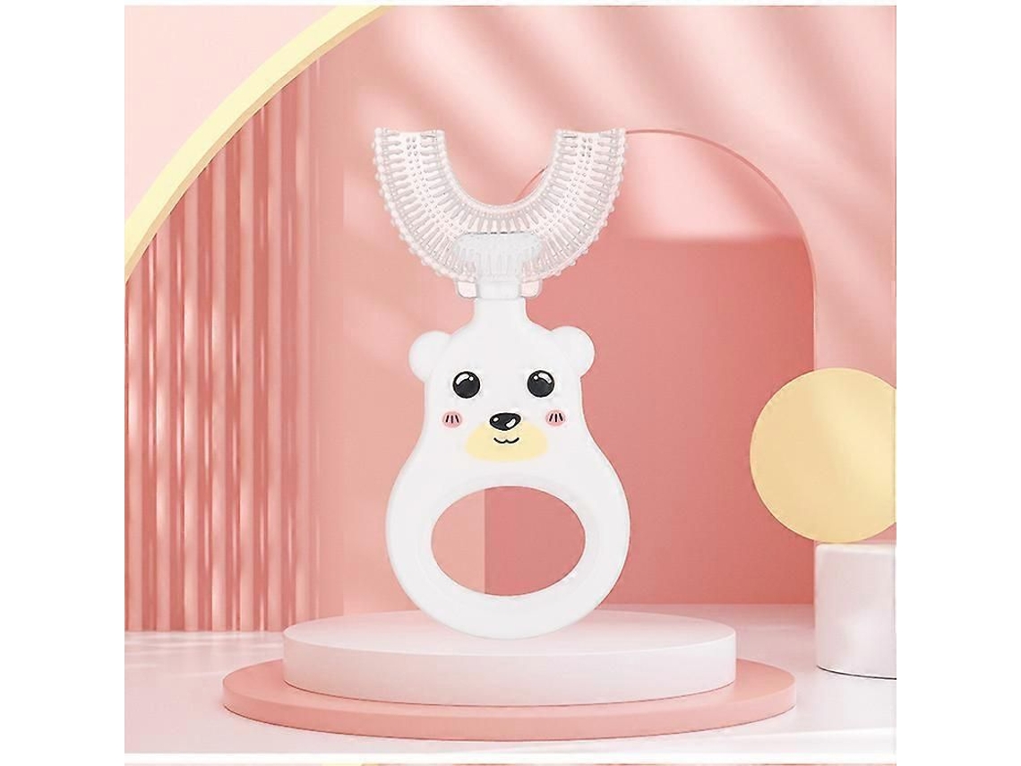 2 12 Anos Escova de Dentes Infantil Branca em Forma U Silicone GOKOCO
