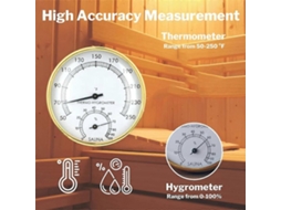 Termômetro De Sauna 2 Em 1 (fahrenheit), Termômetro E Higrômetro Para Sauna (temperatura E Umidade Internas).