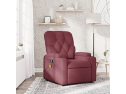 Poltrona de Massagens Reclinável Tecido Vermelho Tinto HARLANV1