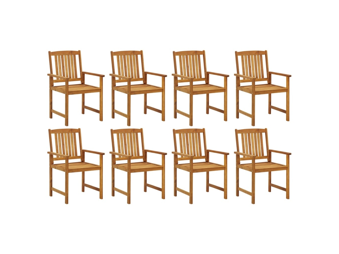 Cadeiras De Jardim 8 Pcs Madeira De Acãcia Maciã§a DKD HOME DECOR