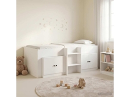 Vidaxl Cama Loft Com Armário 3 Unid. Branco Madeira Processada