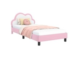 Estrutura de Cama Infantil com Cabeceira Rosa 90 X 200 Cm Pu SYFAX