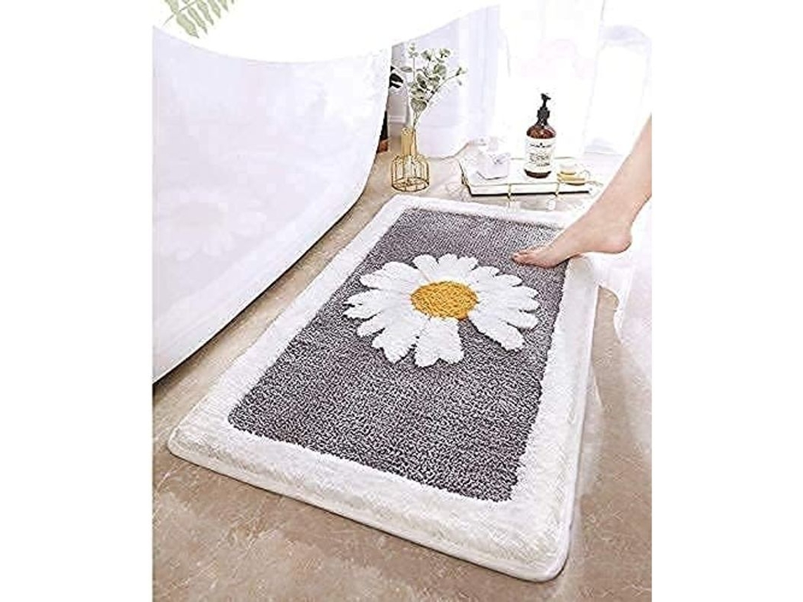 Tapete de Banho Grosso, Antiderrapante e Absorvente em Microfibra Super Macia 45x65cm
