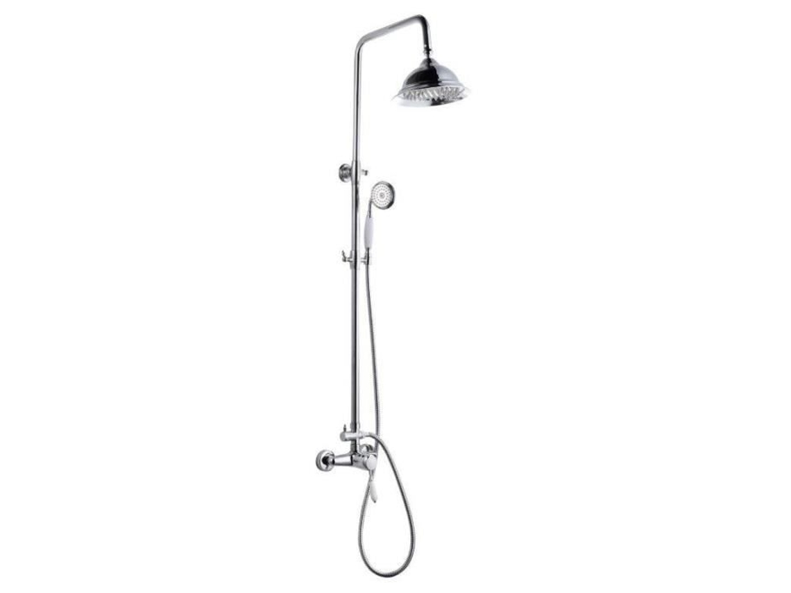 ROUSSEAU Coluna de chuveiro com torneira misturadora mecânica Retro - Chrome