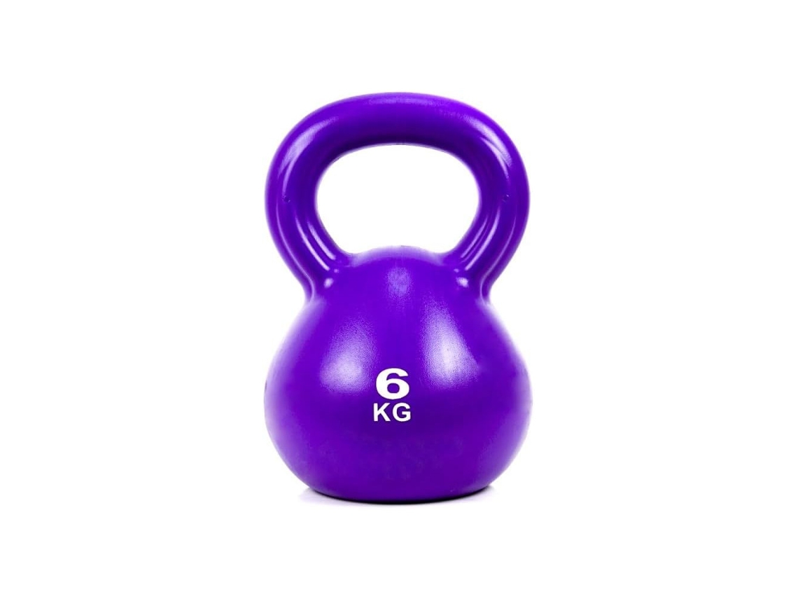 Haltere Kettlebell Coshano de 6 kg com enchimento de areia e alça larga antiderrapante para treinos e exercícios em casa