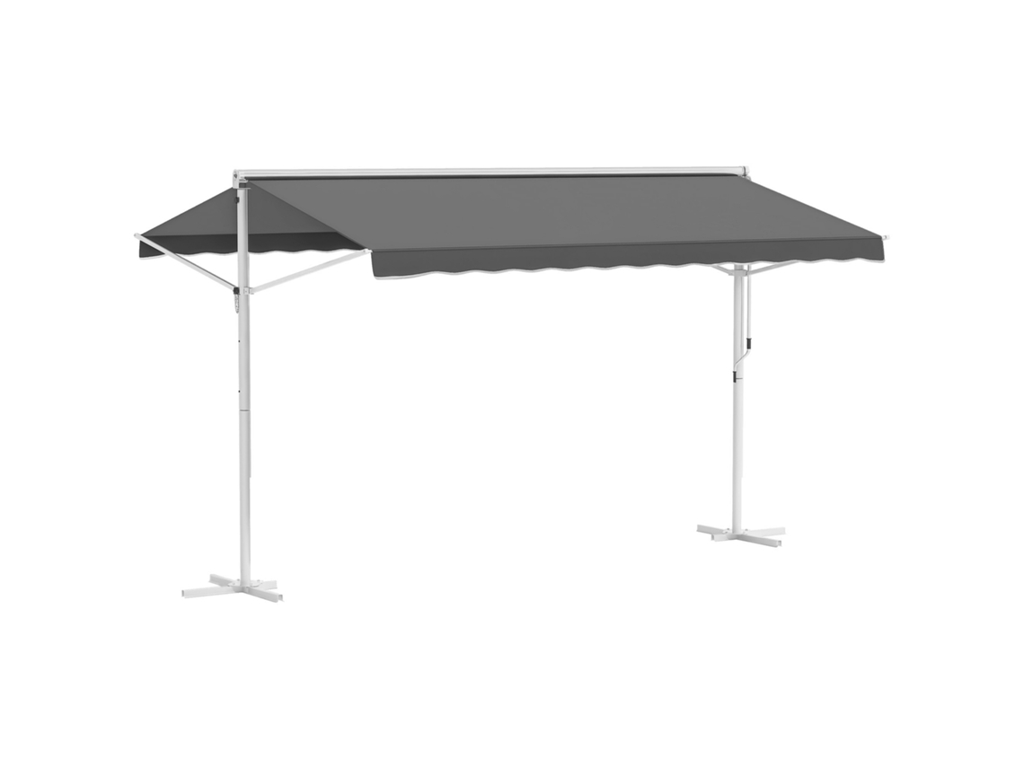 Toldo Ajustável por Inclinação com Manivela 4x3m Cinza S/MARCA