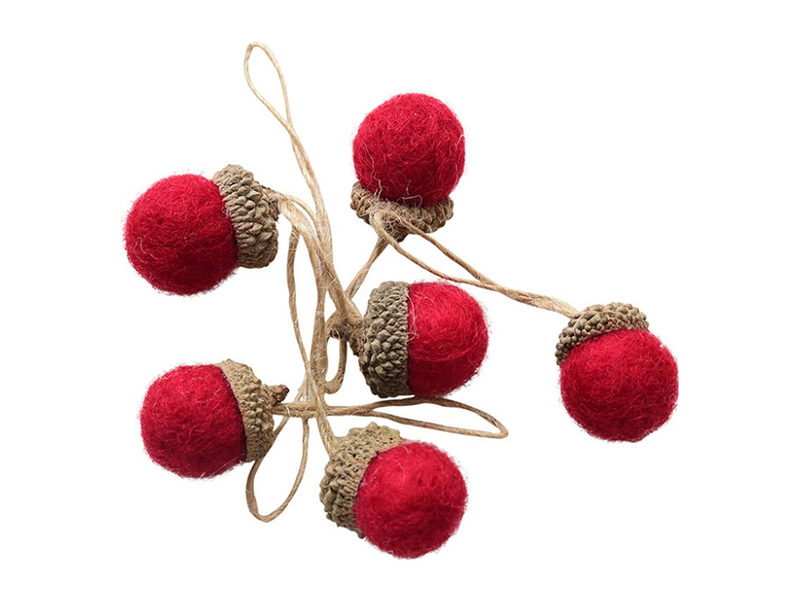 Laxiscreed Bola De Lã Felt Pine Cone Pequena Para Enfeites De Natal Com Pinha E Castanha