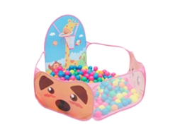 Mali piscina de Bolinhas para Crianças Jirafa Desenho Animado com Anel de Basquete Rosa