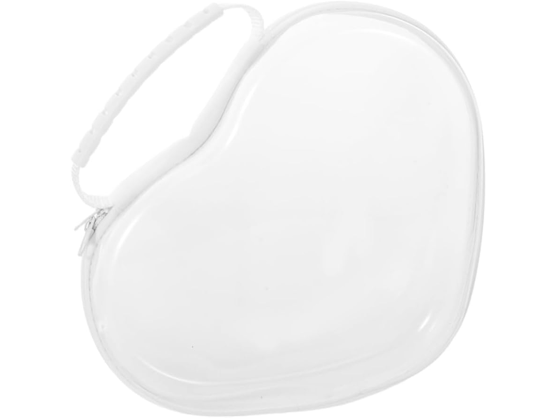 Nécessaire Transparente Em Formato De Coração Para Maquiagem, Ideal Para Viagens E Para Guardar Produtos.