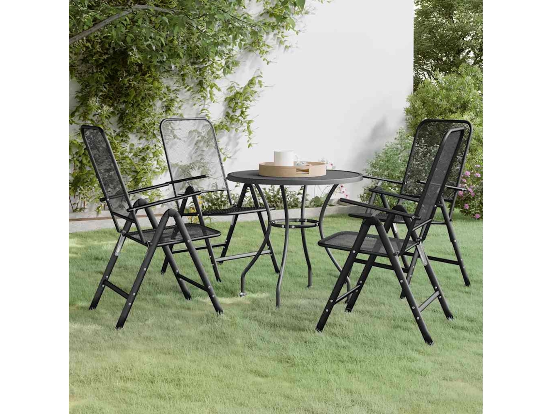 Vidaxl 5 Pcs Conj. de Jantar P/ Jardim Malha Metal Expandido Antracite