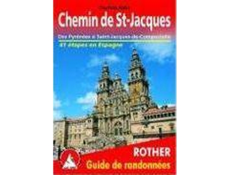 Livro Chemin de St-Jacques (Spanischer Jakobsweg - französische Ausgabe) : Des Pyrénées à Saint-Jacques-de-Compostelle. 42 ètapes en Espagne. Avec traces GPS. de Cordula Rabe (Francês)