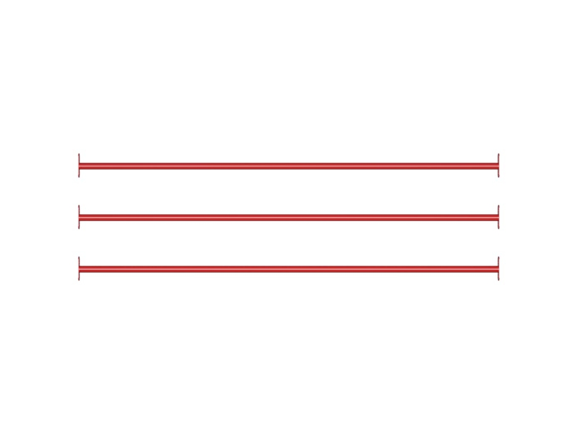Vidaxl Barras Suspensas Para Crianças 3 Pcs 125 Cm Aço Vermelho