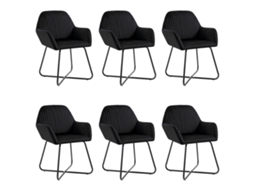 Vidaxl Cadeiras De Jantar 6 Pcs Veludo Preto