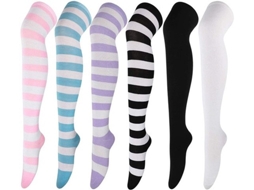 Sokos De Perna Alta 6 Pair - Meias Altas - Meias Casuais - Mulheres/crianças - Moda Trendy - Roupas De Alta Qualidade - Meias De Joelho