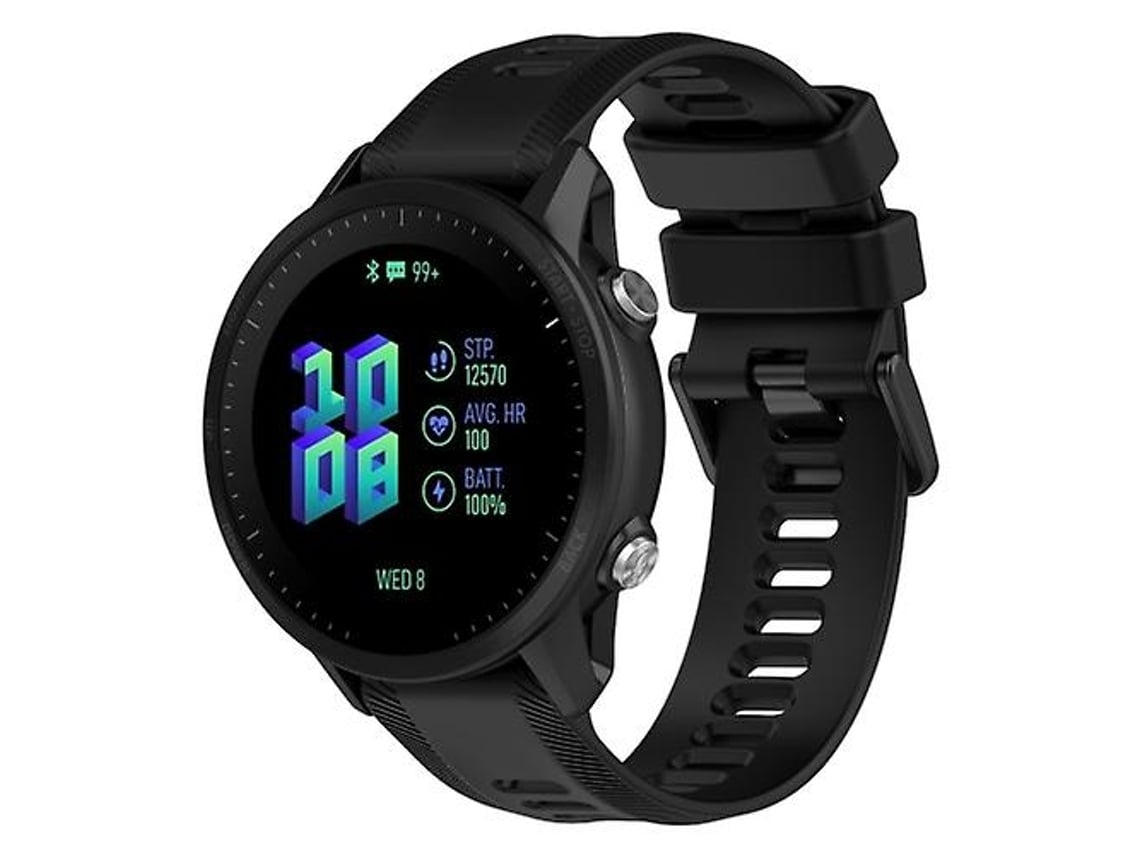 Pulseira De Silicone Preta 22 Mm, Compatível Com Garmin Forerunner 955