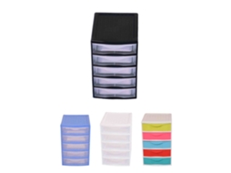 Cajonera Guadiana Multiusos - Torre Sobremesa Organizador Negro 5 Cajones