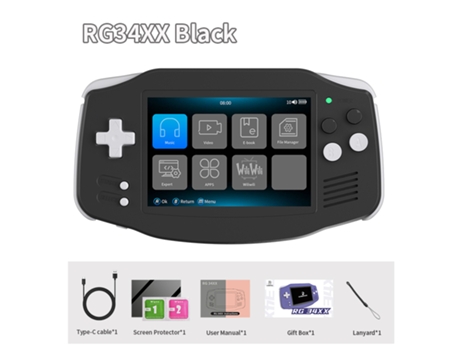 Console De Jogos Retrô Portátil Ips De 3,4, Tela 720×480, Linux De 64 Bits, Bluetooth, Bateria De 3500 Mah, 128 Gb, Jogos 8k Viewleaf
