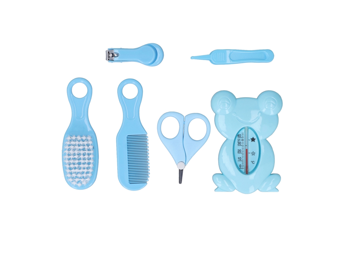 Mali kit de Cuidados com Bebês 6 Itens Escova Pente Cortador de Unhas Termômetro Azul