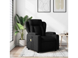 Vidaxl Poltrona De Massagem Reclinável Em Tecido Preto