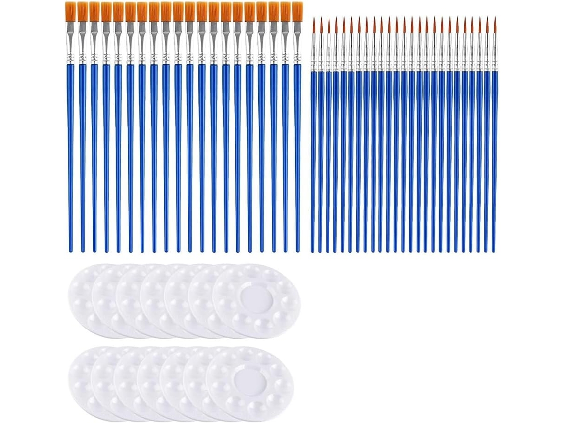 Conjunto de 150 Pincéis e Paletas, Incluindo 100 Pincéis de Nylon e 50 Pincéis Redondos. SFUSHOS
