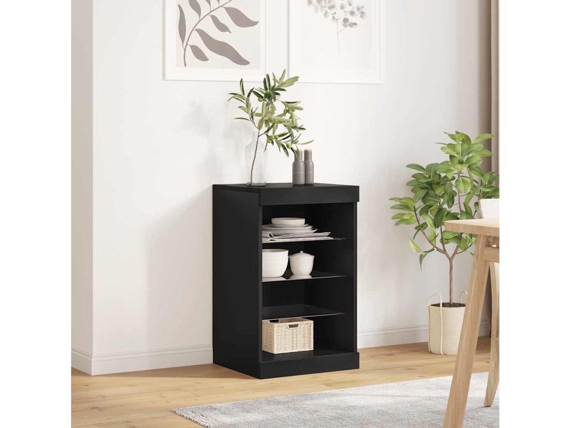 Vidaxl Aparador Com Luzes Led 41x37x67 Cm Preto