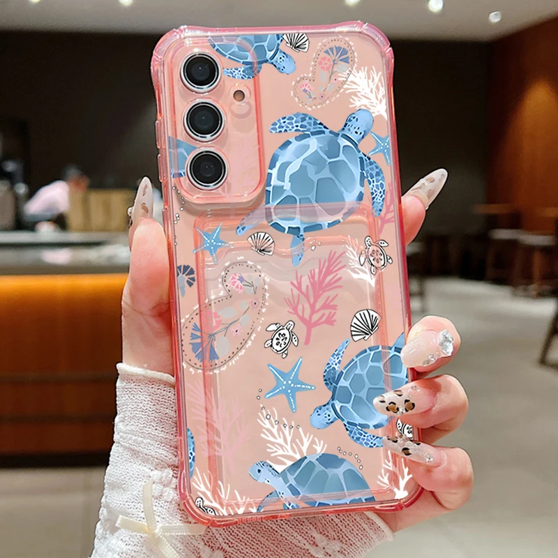 Capa Para Celular Galaxy A36 Com Tartaruga Oceânica (rosa)