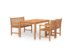 Conjunto de 4 Jantar para Jardim Madeira de Teca Maciço MAISON EXCLUSIVE
